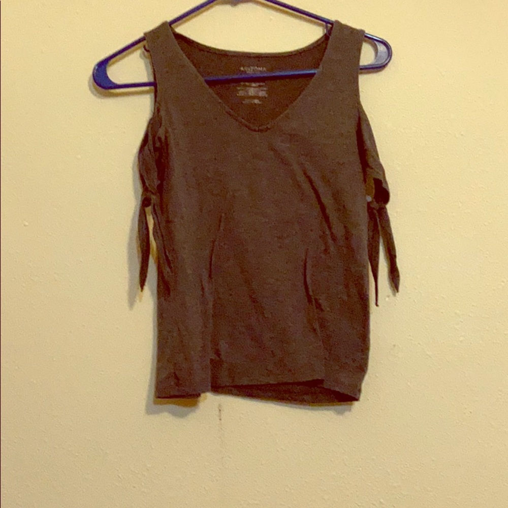 Gray tank top with arm ties